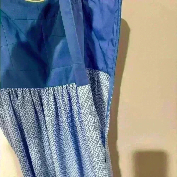 Fossil Y2k Babydoll Fit & Flare Dress 4 Blue Geo Lime Trim Hoco Sorority Rush - Picture 8 of 8